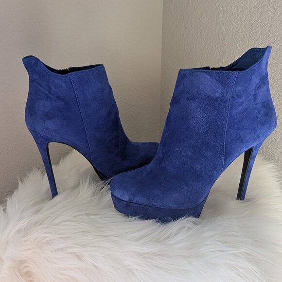 Jessica Simpson blue suede boots - Picture 1 of 7